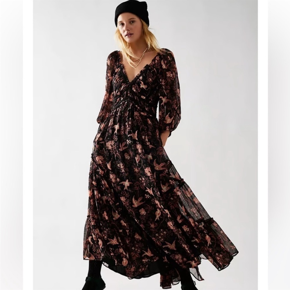 Free People You’re A Jewel Printed Maxi Dress NWT Size XS